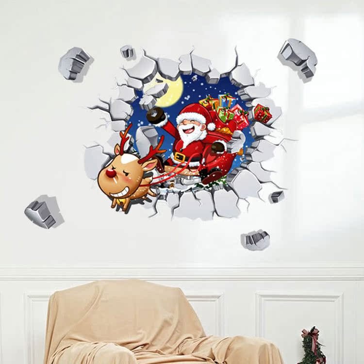 christmas wall stickers wallpapers best seller window stickers merry christmas festive decorations gift Promotional chinafactory