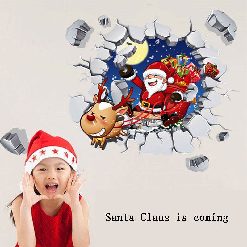 christmas wall stickers wallpapers best seller window stickers merry christmas festive decorations gift Promotional chinafactory