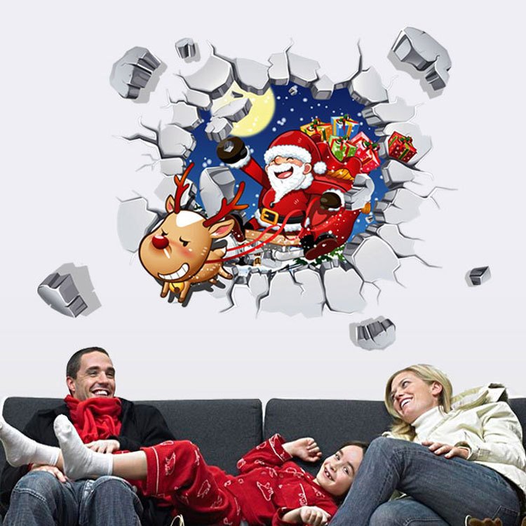 christmas wall stickers wallpapers best seller window stickers merry christmas festive decorations gift Promotional chinafactory