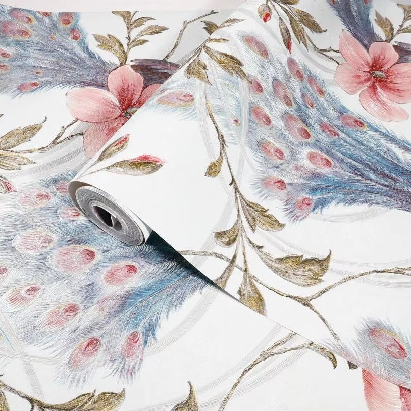 Wholesale Cheap Price Hot selling Ready Stock New Design Classic Phoenix Unique PVC Wallpaper for Home Decor