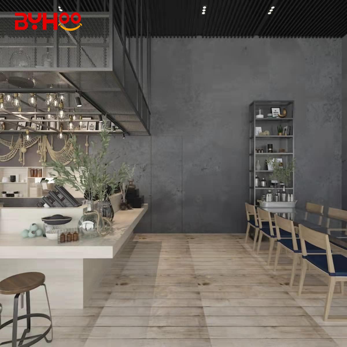 Peel and Stick Roll packing Self-adhesive PVC Wallpaper Cement grey design Wall Sticker for Interior Wall Decoration