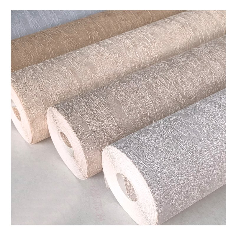 Silk Plain PVC Solid Color Non Self Adhesive Living Room Classic Color Design Wallpaper Wall Paper Roll
