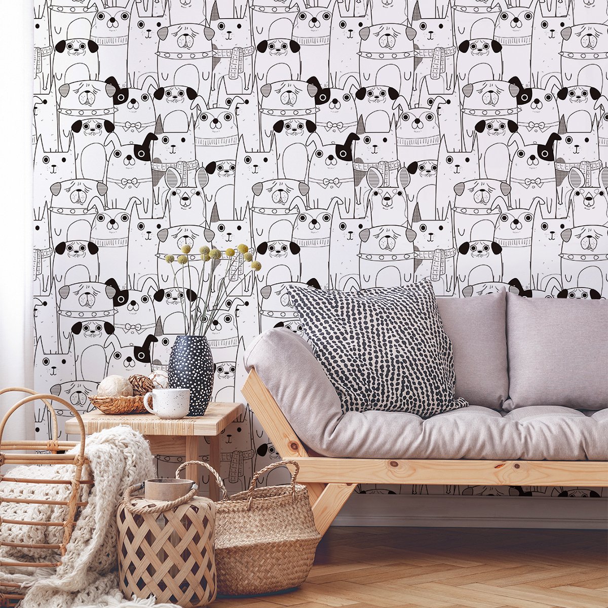 Cartoon painted series wallpaper with high-end feel, waterproof and moisture-proof decorative wallpaper, warm background wall