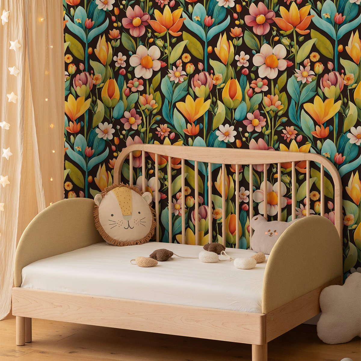 Cartoon painted series wallpaper with high-end feel, waterproof and moisture-proof decorative wallpaper, warm background wall