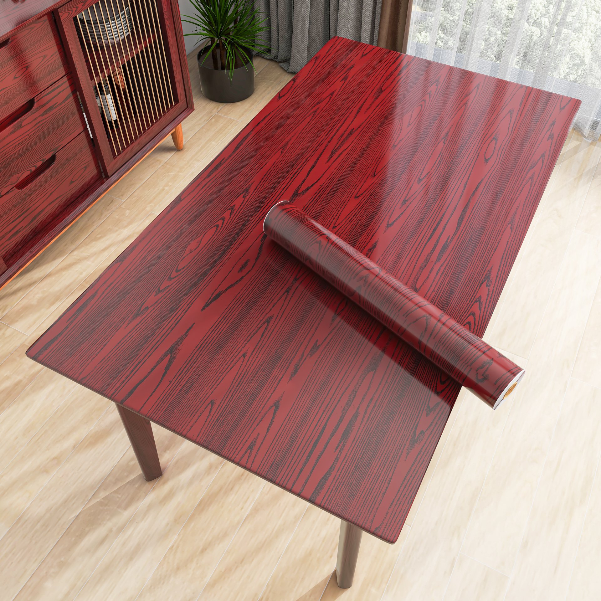 Hot Sale Wood Texture Wall paper PVC Self-adhesive Wall Sticker for Furniture Decoration Natural 3D Wood Grain Wallpaper