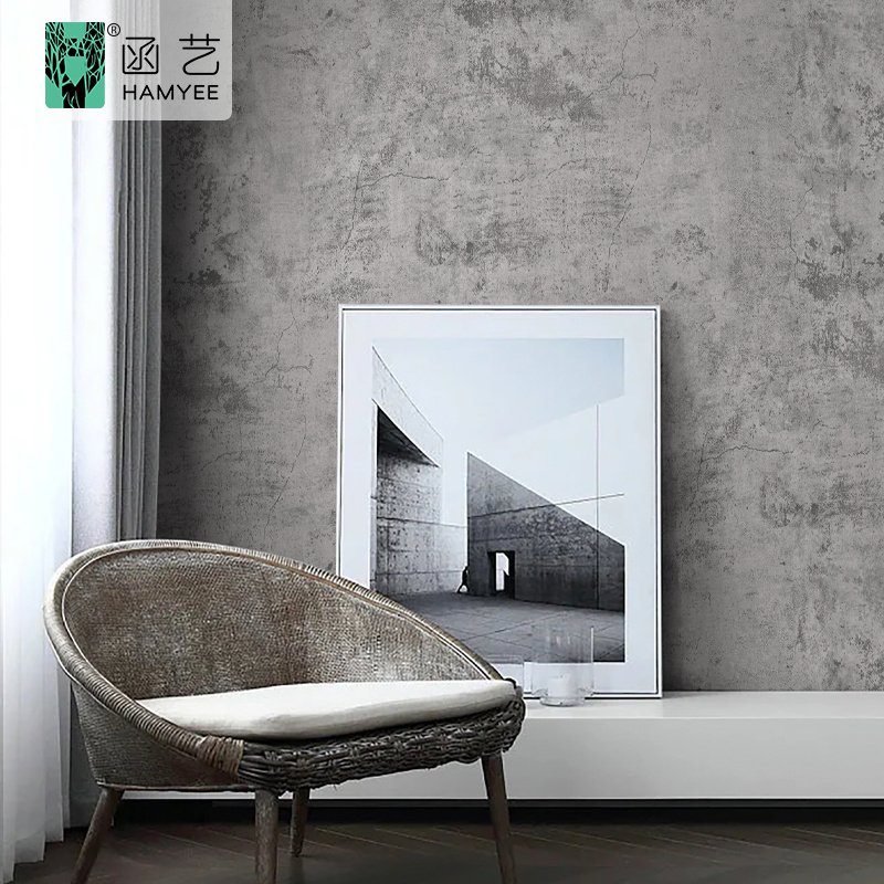 Vintage cement design wallpaper vinyl adhesive pvc wallpaper 3d adhesive concrete wallpaper