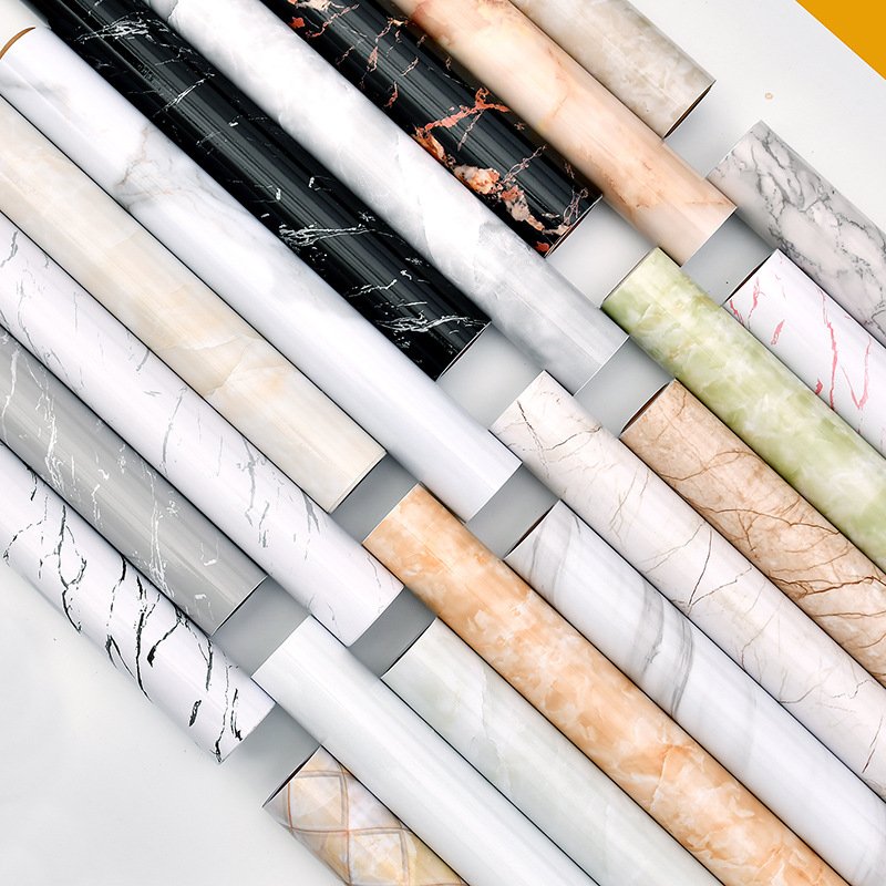 3d peel and stick 5m kitchen stone wall paper vinyl marble wallpaper self-adhesive waterproof for bathrooms