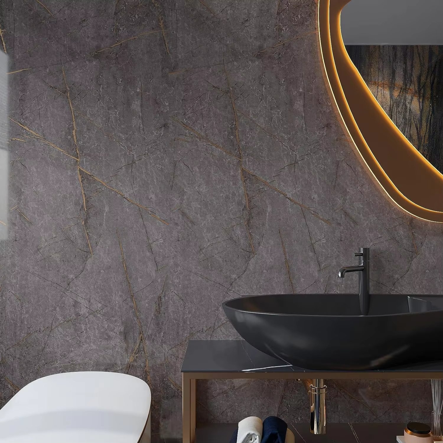 Removable Marble Wallpaper Peel and Stick Wallpaper Marble Wall Self Adhesive for Kitchen Cabinets