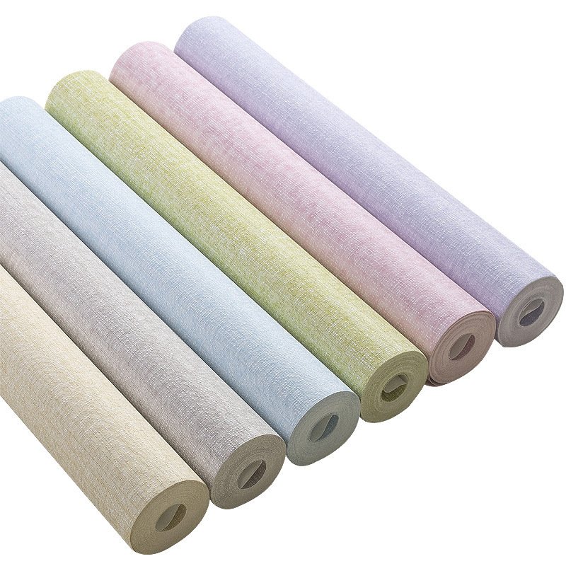 Hot sale waterproof self-adhesive Pure Color Non-Woven Wallpaper Modern Simple Stripes Bedroom Hotel Home Decoration Wallpaper