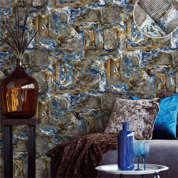 Modern style painting high quality pvc vinyl wall paper rolls sticker wallpaper for room