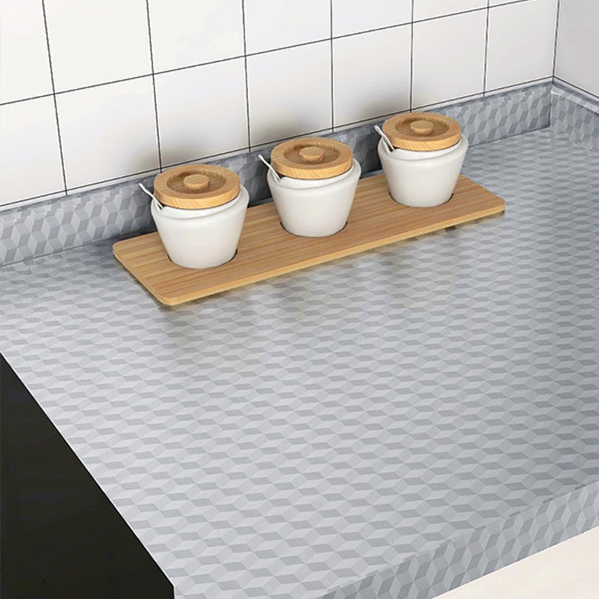 Kitchen Backsplash Wallpaper Stickers Cabinet Sticker Kitchen Self Adhesive Kitchen Aluminum Foil Stickers Oil Proof Waterproof