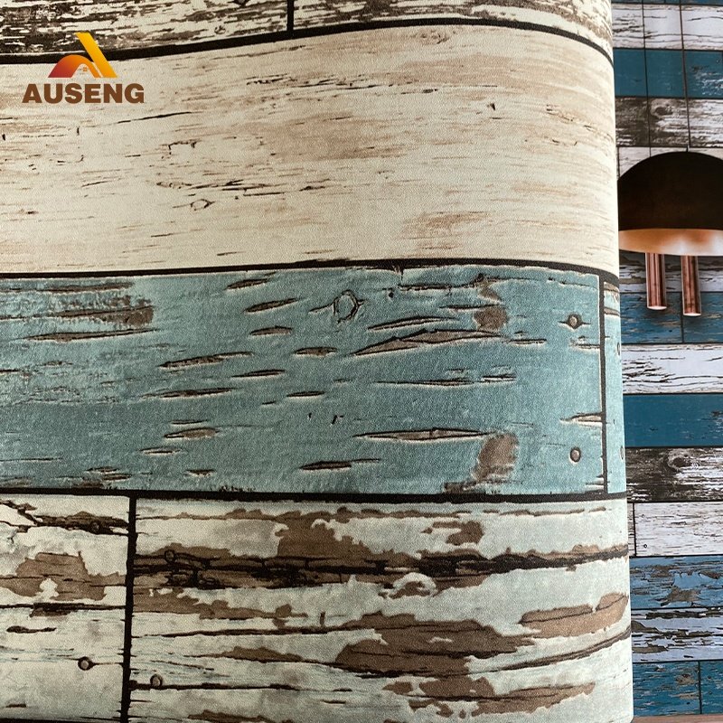 Best Wallpaper Manufacture Auseng Pvc Stripped Pattern Hd 3D Mural Wallpaper Modern Design Wall Paper Rolls