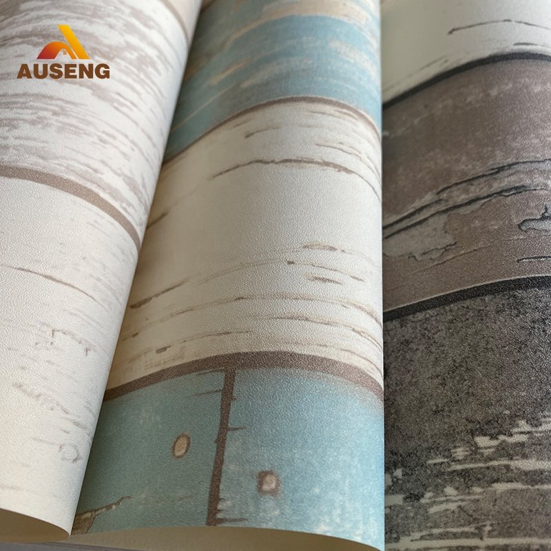 Best Wallpaper Manufacture Auseng Pvc Stripped Pattern Hd 3D Mural Wallpaper Modern Design Wall Paper Rolls