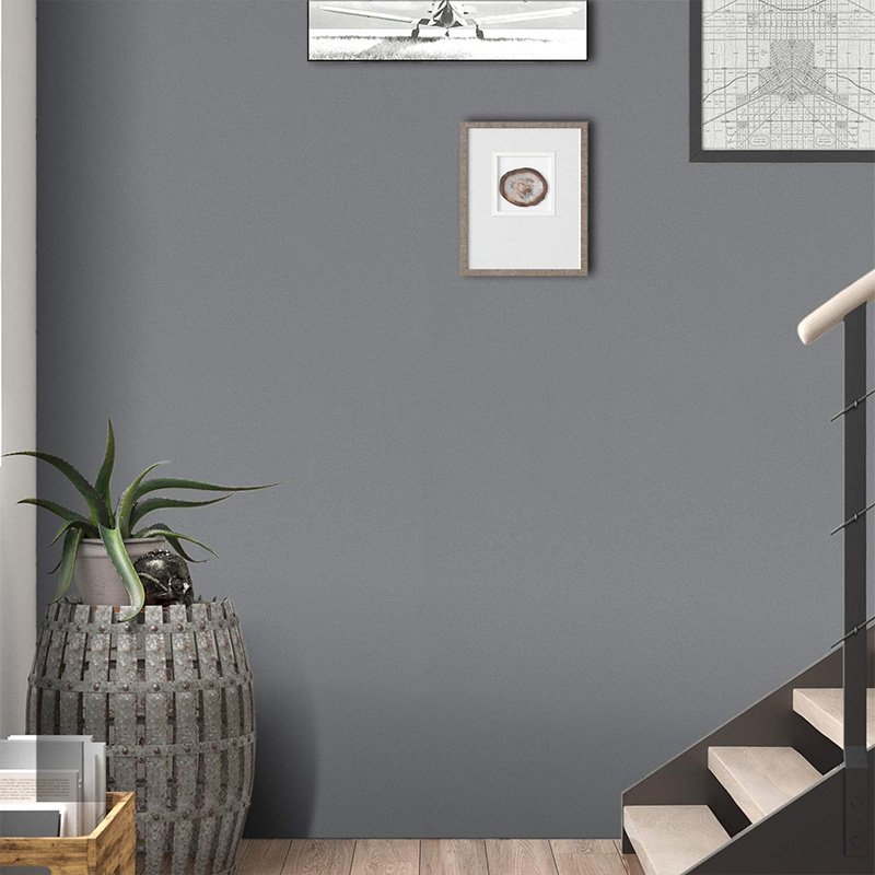 Matte grey textured wallpaper peel and stick removable pvc self adhesive solid contact paper rolls for kitchen home decoration