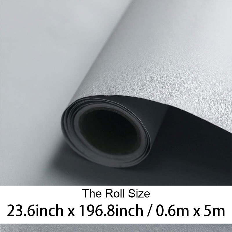Matte grey textured wallpaper peel and stick removable pvc self adhesive solid contact paper rolls for kitchen home decoration