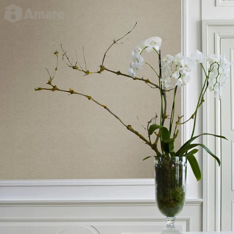 Free Sample Hotel Interior Wall Natural Material Paper Fibre Wallcoating Paper Anti-Static Weave Wallpaper Rolls