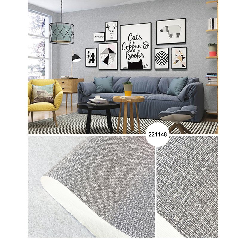 Factory Direct Sales Modern Pvc Wallpaper Living Room Bedroom Wall Home Decoration Wholesale Solid Color Wallpaper Roll