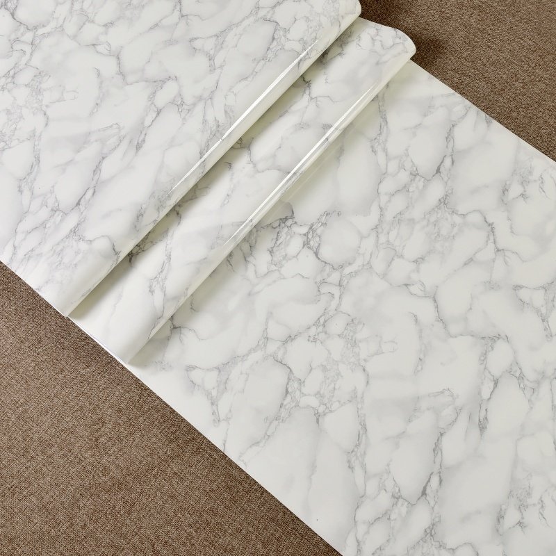 Wholesale America Light Beige Yellow Marble Wallpaper Rolls Waterproof PVC Self-Adhesive Peel & Stick Wallpapers Home Decoration