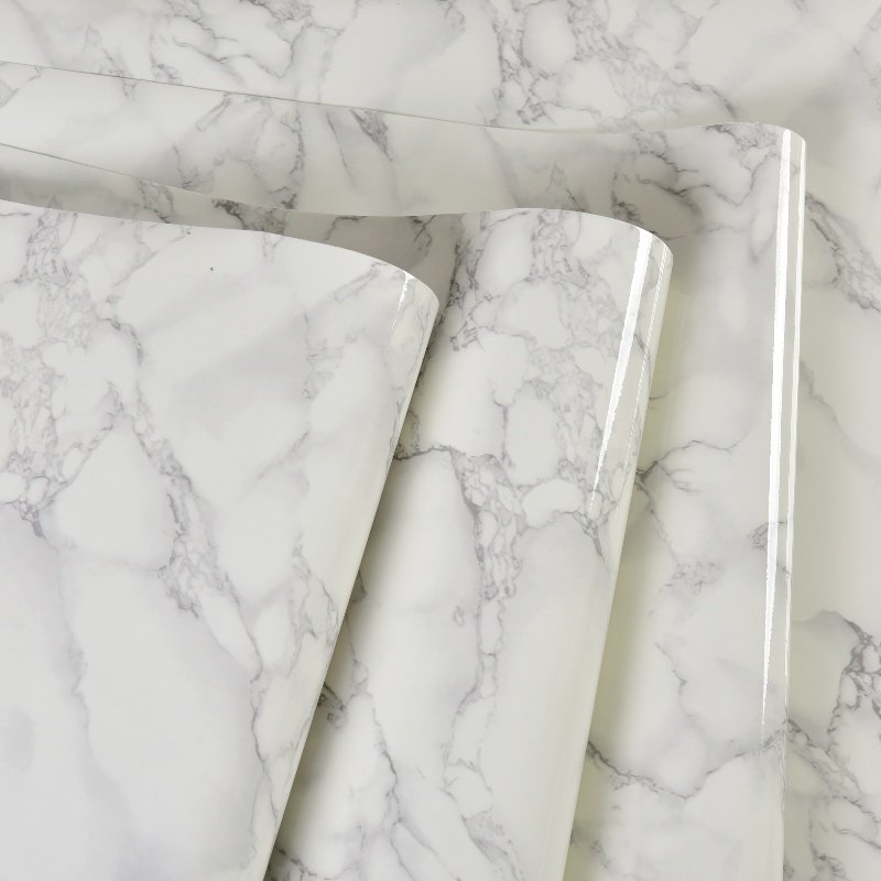 Wholesale America Light Beige Yellow Marble Wallpaper Rolls Waterproof PVC Self-Adhesive Peel & Stick Wallpapers Home Decoration