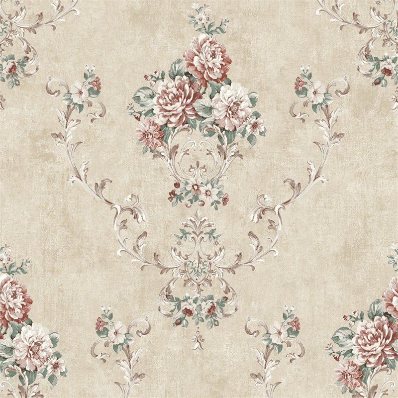 Fabric Wallpaper Removable Floral Wall Murals Peel Vintage Pattern Wallpaper Mural Dcoratives