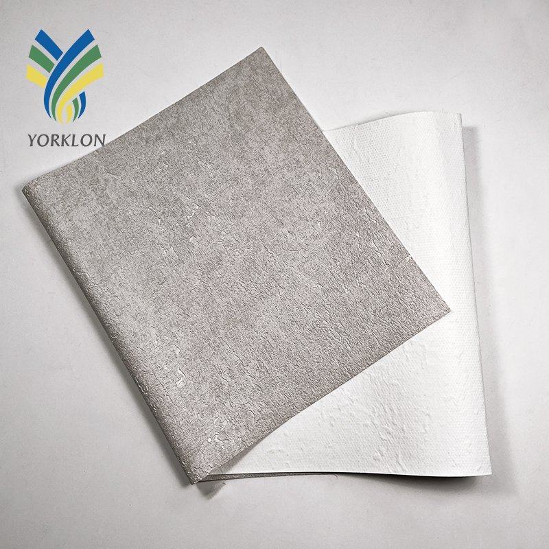 YMJ-001 Wholesale Waterproof Plain Grey Modern Wall Decor Textured Fabric Backed Vinyl Cement Concrete Wallpaper Rolls