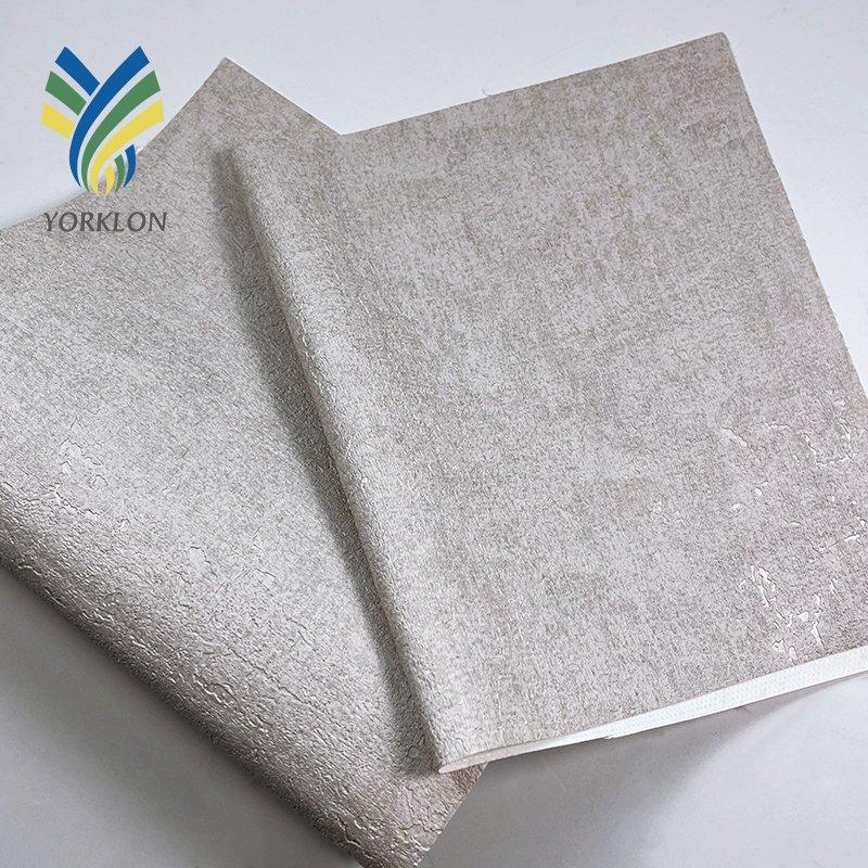 YMJ-001 Wholesale Waterproof Plain Grey Modern Wall Decor Textured Fabric Backed Vinyl Cement Concrete Wallpaper Rolls