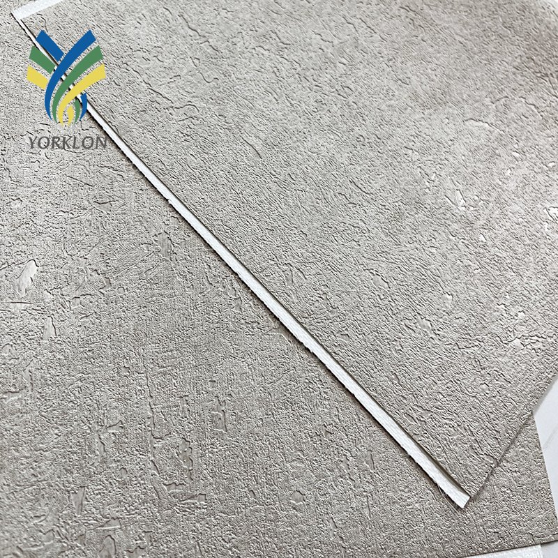 YMJ-001 Wholesale Waterproof Plain Grey Modern Wall Decor Textured Fabric Backed Vinyl Cement Concrete Wallpaper Rolls