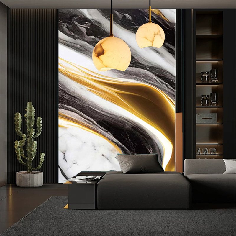 Removable 3d geometric wallpapers granite gilt marble stickers waterproof vinyl self adhesive wall paper for home kitchen decor