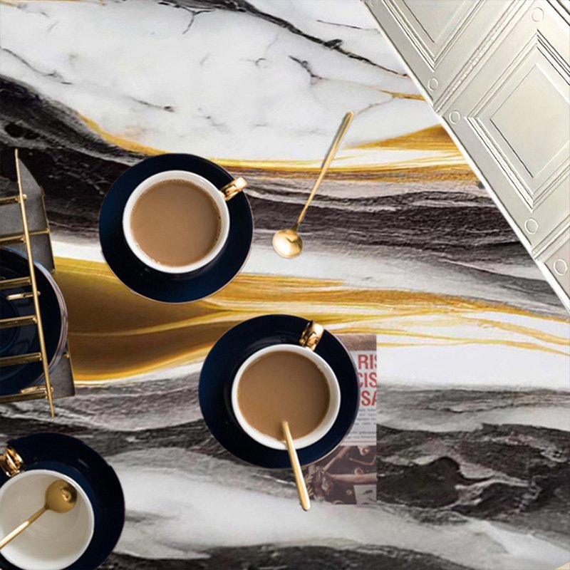 Removable 3d geometric wallpapers granite gilt marble stickers waterproof vinyl self adhesive wall paper for home kitchen decor