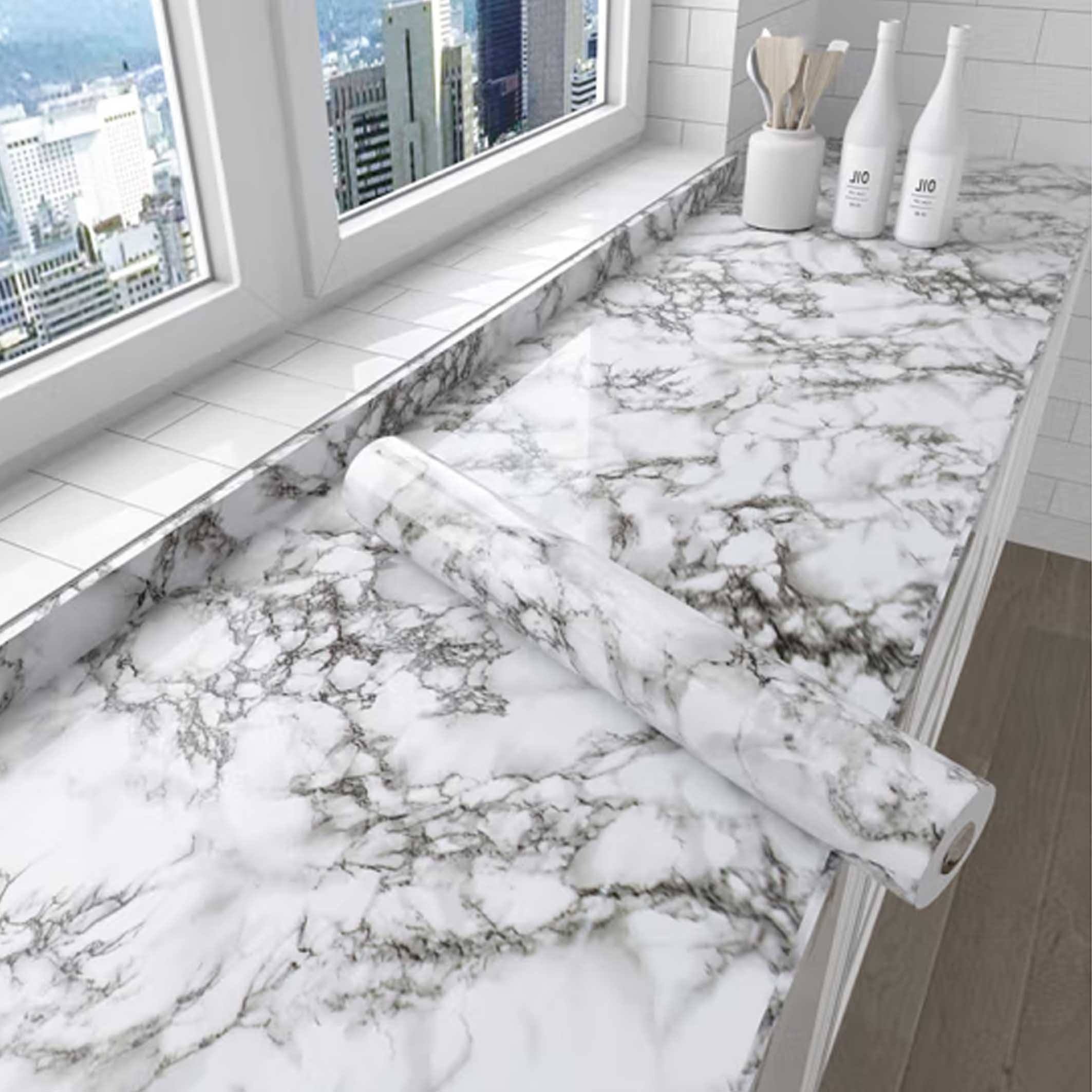 3D Marble Decorative Wallpaper PVC Waterproof Decorative Film Modern Marble Design Home Decoration Wall Paper Stickers