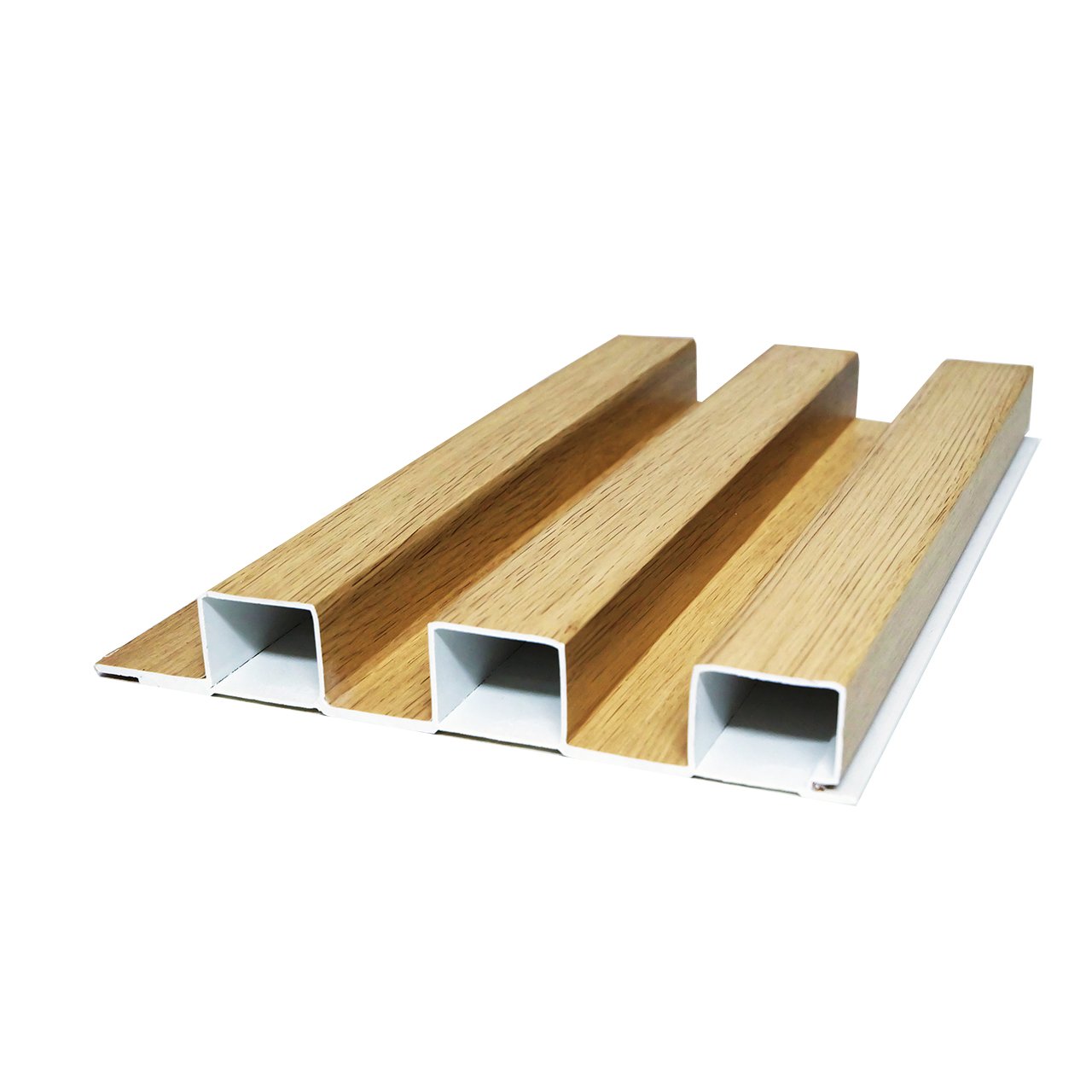 Factory Premium Wood Stone grain Waterproof Anti-termite PVC slat Wall Panel for Hotel Decoration (Pima)