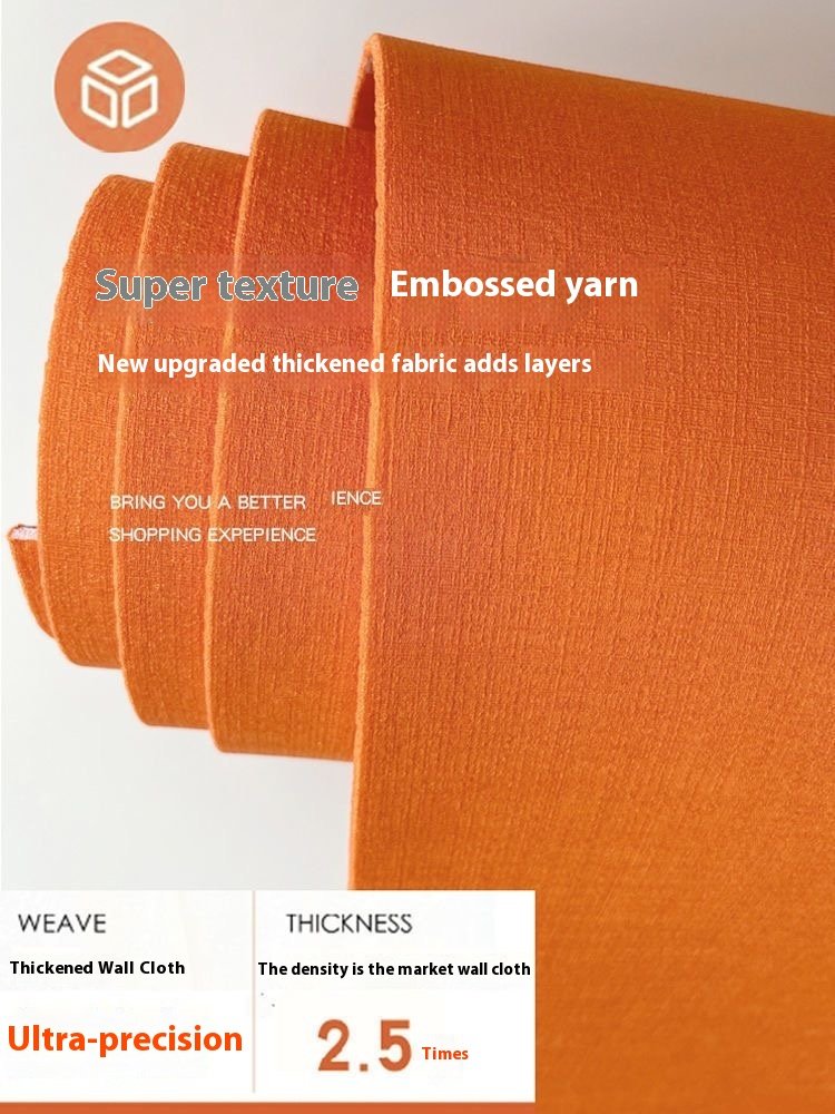 Modern Linen Textured Fabric 3D Wallpaper Rolls Manufacturer's Self-Adhesive Peel Stick Style Easy Removable for Home Decoration