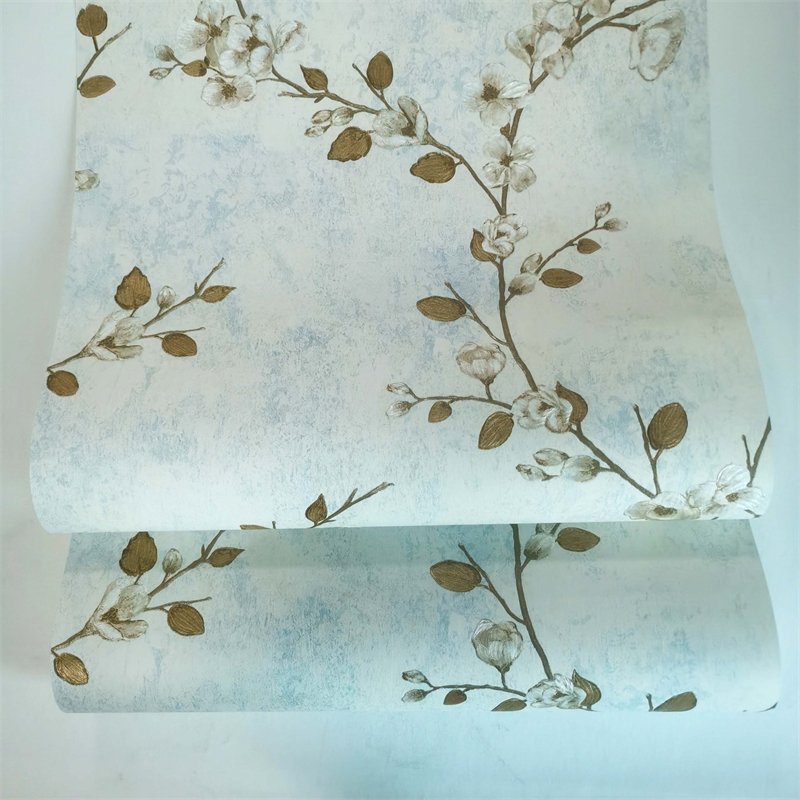 Waterproof PVC Non-Self Adhesive Floral Decorative Wallpaper For Bathroom Kitchen