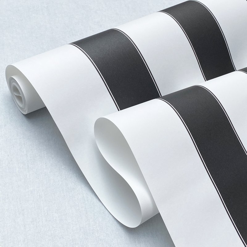 Black and white striped minimalist wallpaper living room bedroom interior wall decoration modern wallpaper