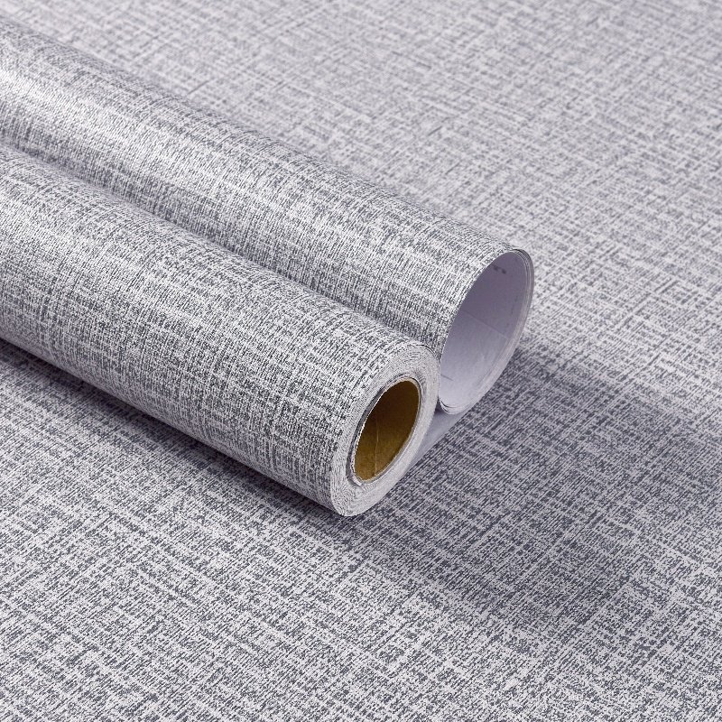 Wallpaper Sticker Grey Self Adhesive Decoration Elegant Color Easily Sticky Indoor Linen PVC Waterproof Animal Print Modern