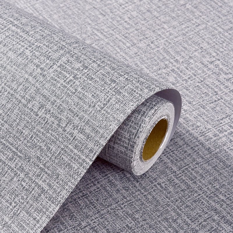 Wallpaper Sticker Grey Self Adhesive Decoration Elegant Color Easily Sticky Indoor Linen PVC Waterproof Animal Print Modern