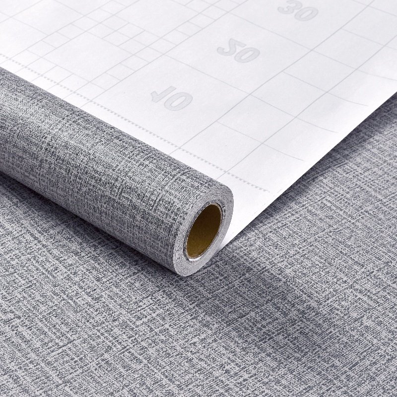 Wallpaper Sticker Grey Self Adhesive Decoration Elegant Color Easily Sticky Indoor Linen PVC Waterproof Animal Print Modern