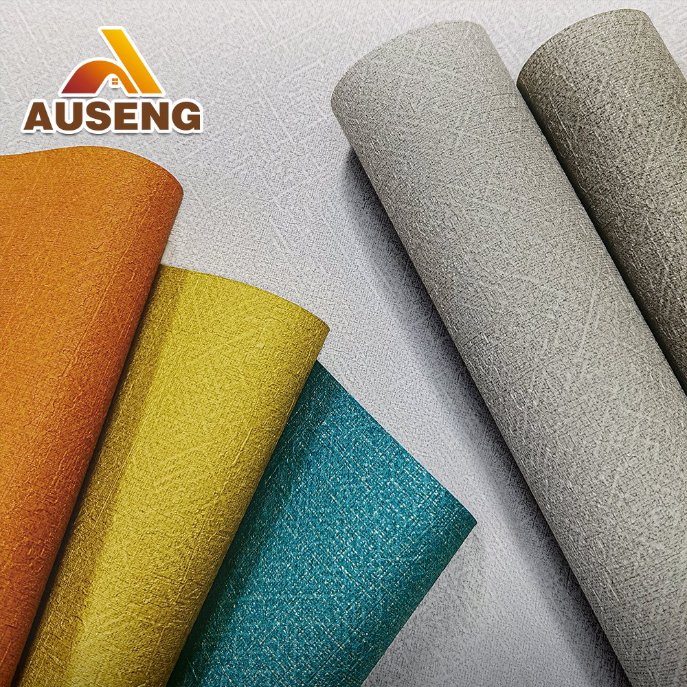 Fasion Interior Room Decorative Fabric Backed ASTM E84 Class A Certification Textured Vinyl Wallpaper PVC Wallcovering