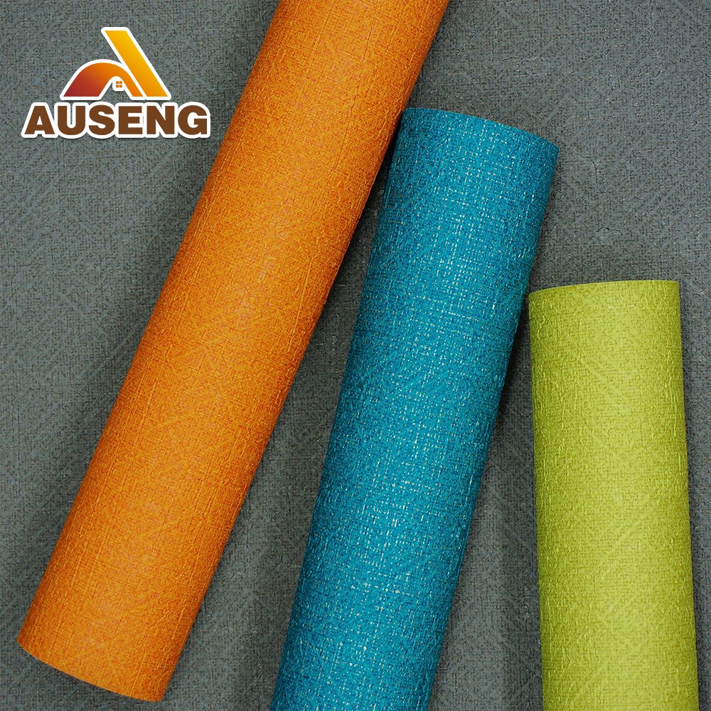 Fasion Interior Room Decorative Fabric Backed ASTM E84 Class A Certification Textured Vinyl Wallpaper PVC Wallcovering