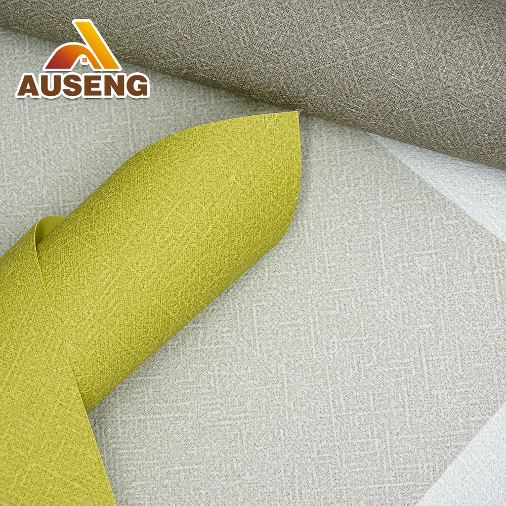 Fasion Interior Room Decorative Fabric Backed ASTM E84 Class A Certification Textured Vinyl Wallpaper PVC Wallcovering
