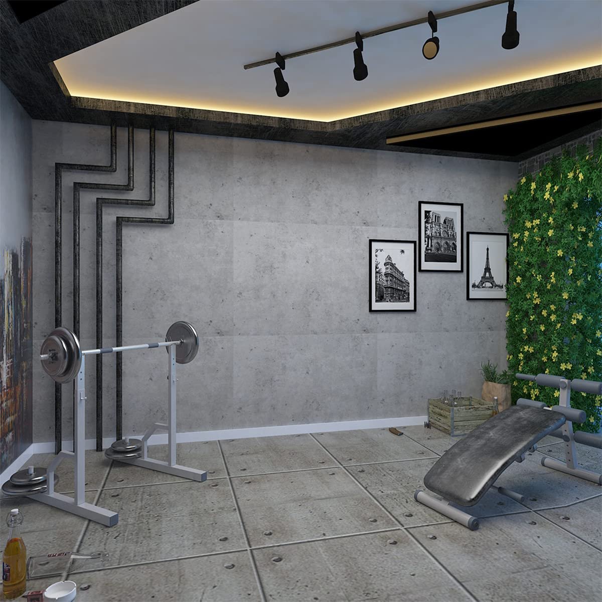 ORON Thick Textured Light Gray Concrete Wallpaper Peel and Stick Self Adhesive Countertop Contact Paper for Wall decoration