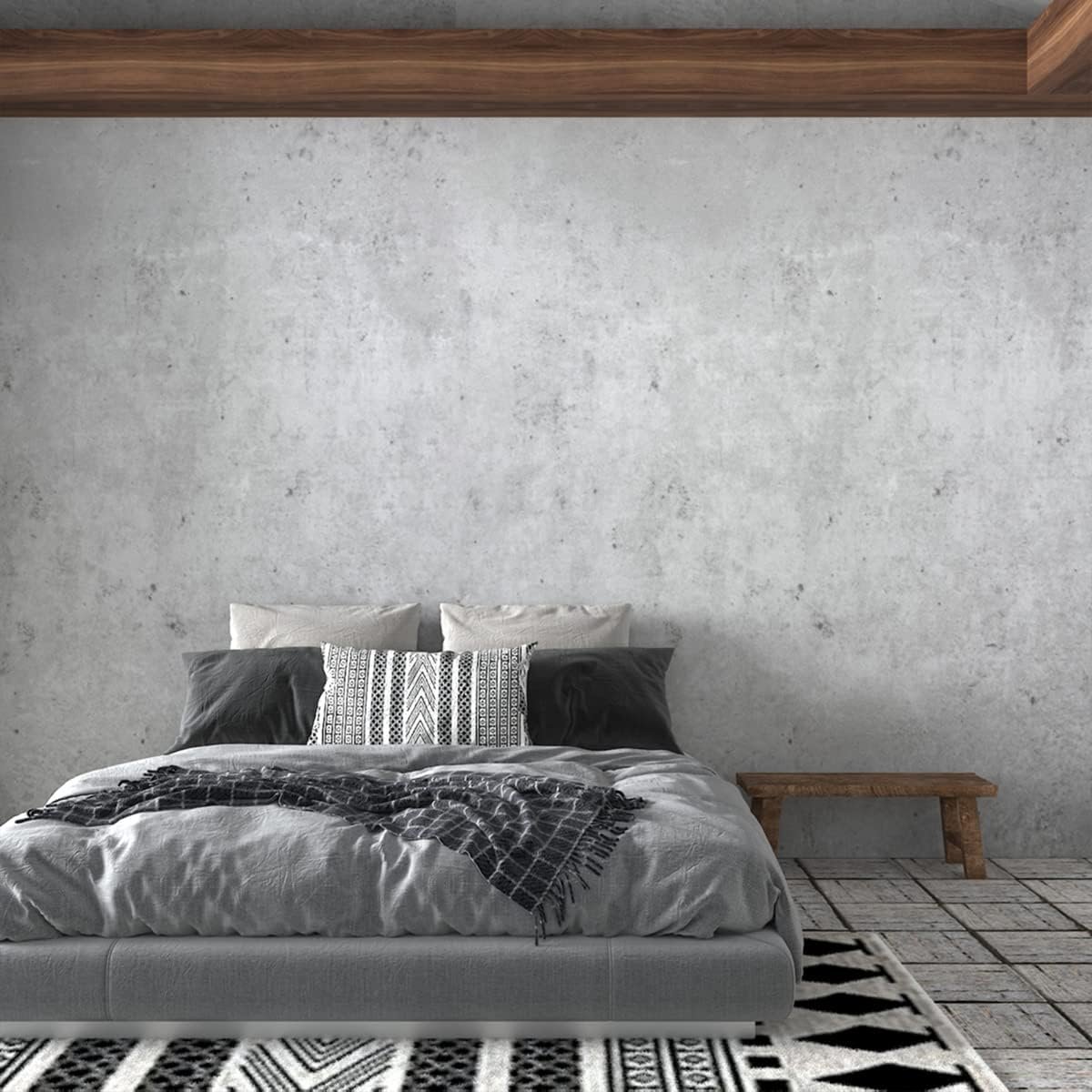 ORON Thick Textured Light Gray Concrete Wallpaper Peel and Stick Self Adhesive Countertop Contact Paper for Wall decoration