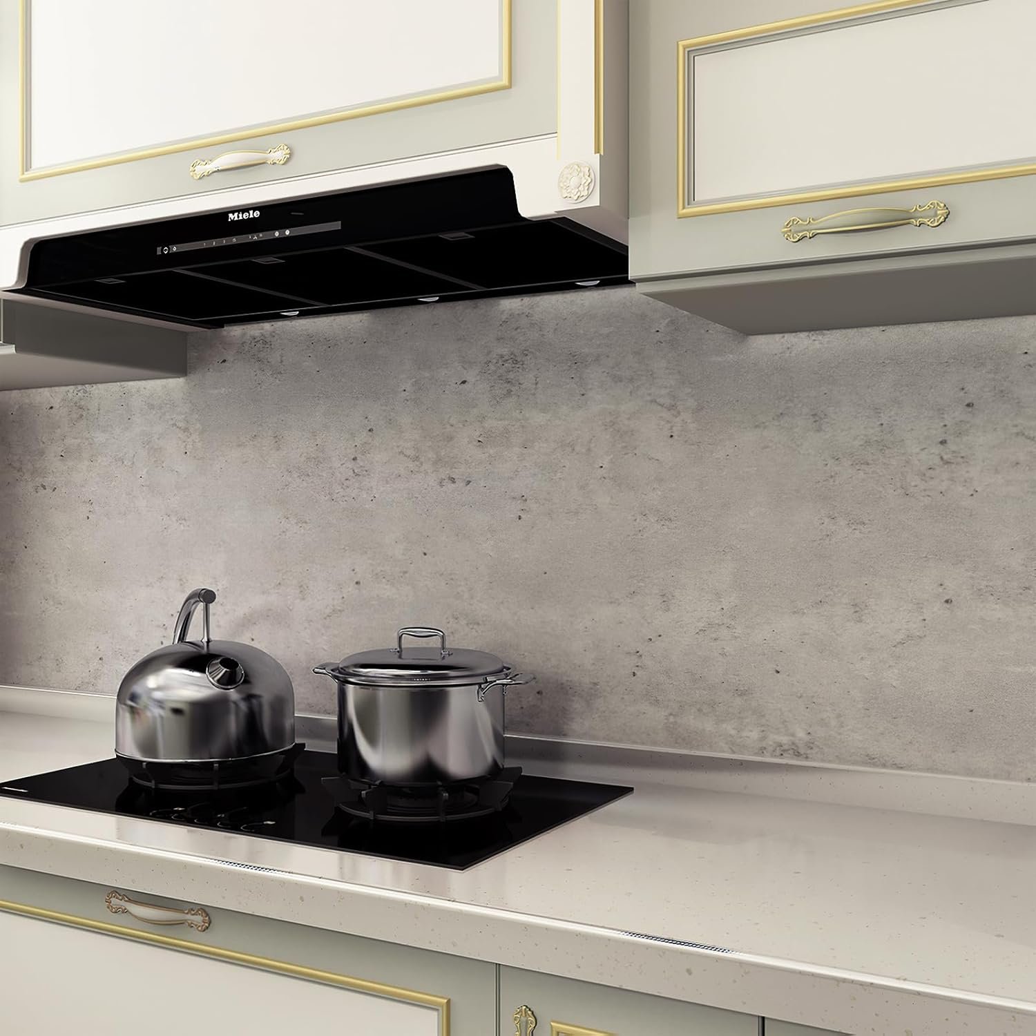 ORON Thick Textured Light Gray Concrete Wallpaper Peel and Stick Self Adhesive Countertop Contact Paper for Wall decoration
