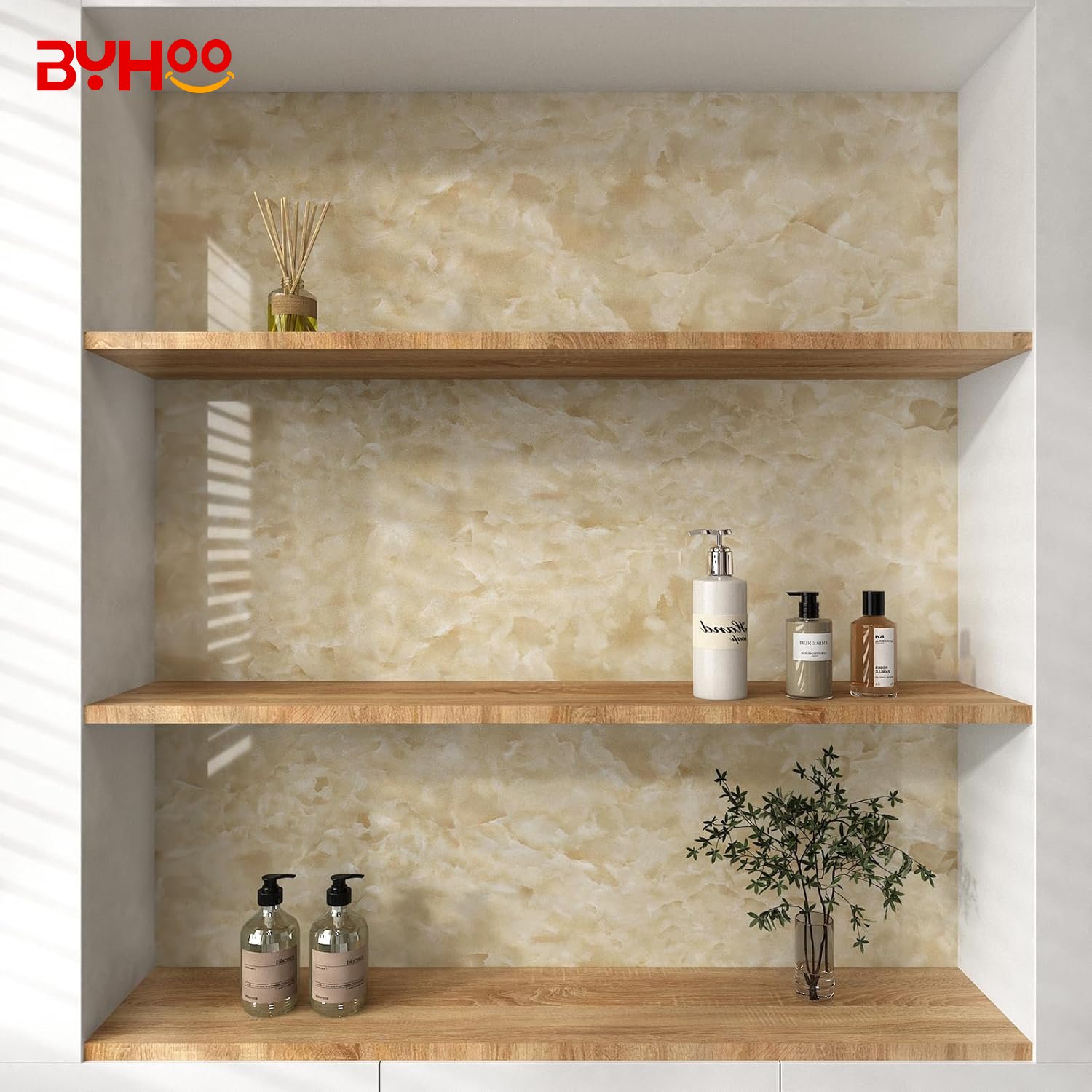 2024 New model launched Marble Look golden wallpaper Quartz Slab pvc wallpaper Kitchen Countertop