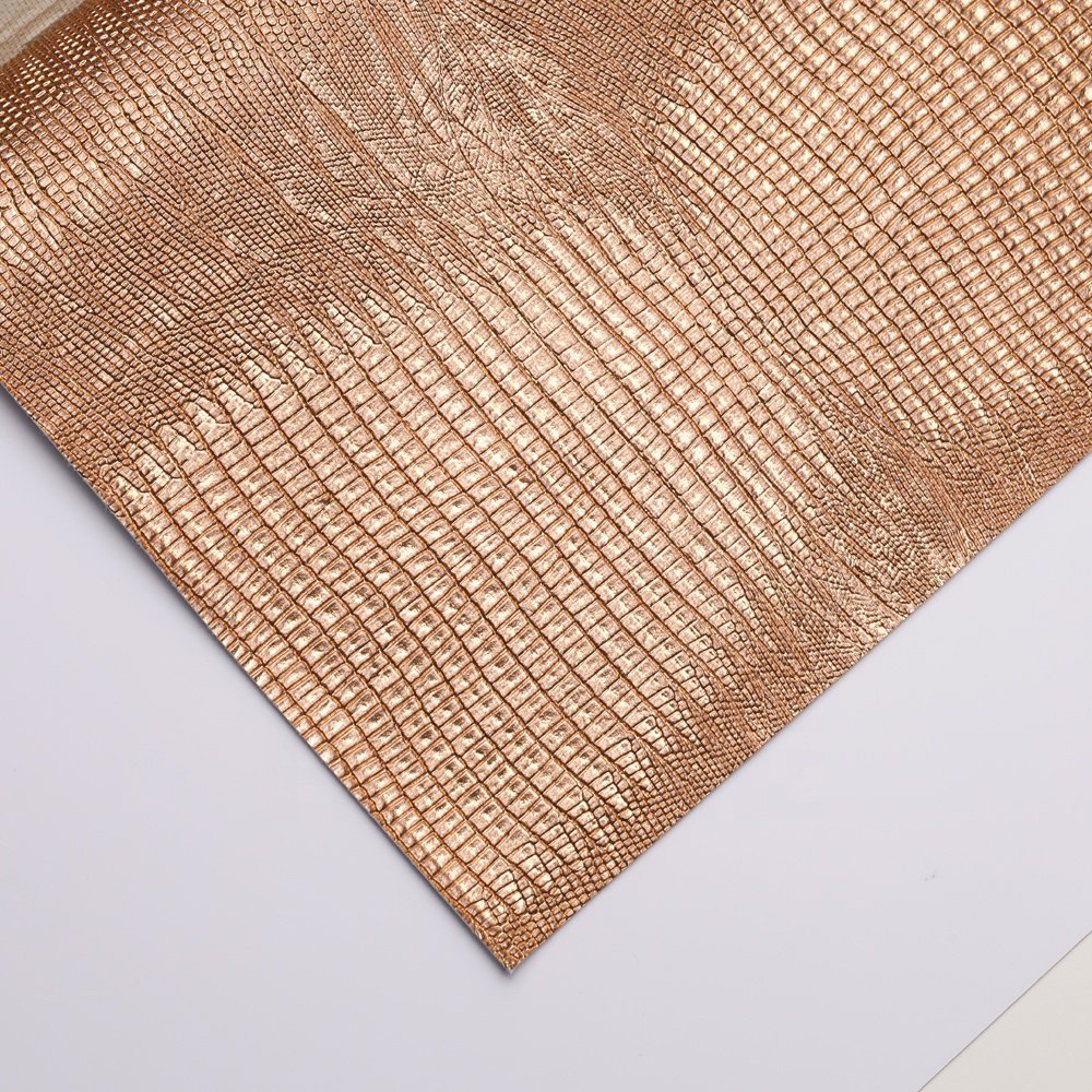 New Innovation High end luxury style Crocodile skin pattern Rose Red Gold Glossy texture wallpaper for Luxury clothing Store