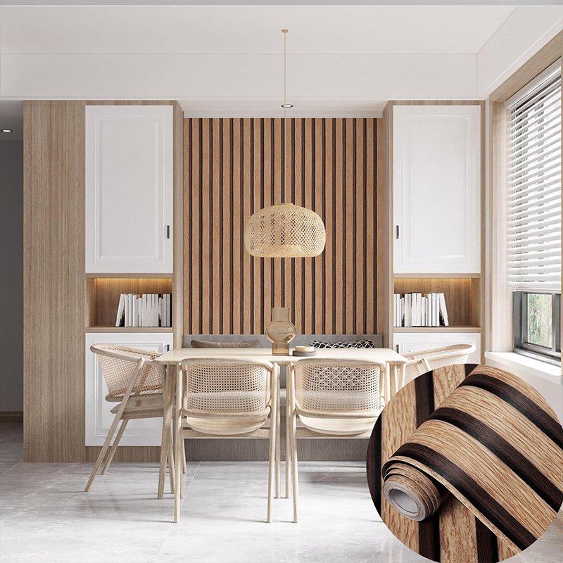 hotel wall decor waterproof peel and stick wood grating wallpaper removable self adhesive for furniture surface renovation