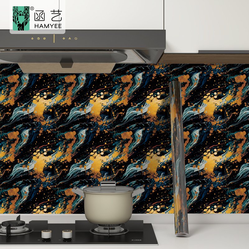Heat resistant marble wallpaper peel sticker marble wallpaper table cupboard cabinet countertop sticker kitchen wall paper