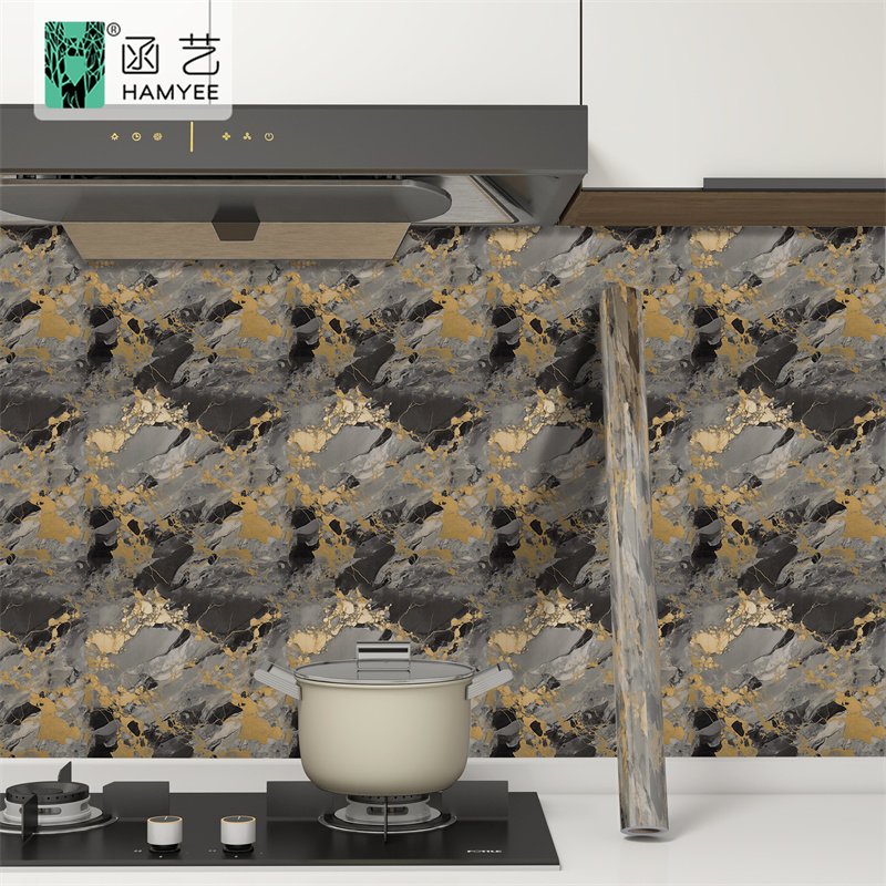 Heat resistant marble wallpaper peel sticker marble wallpaper table cupboard cabinet countertop sticker kitchen wall paper