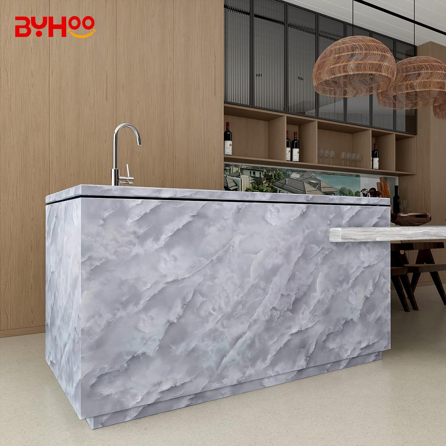 Removable PVC marble sticker self adhesive wall paper peel and stick countertop contact wallpaper roll for bathroom