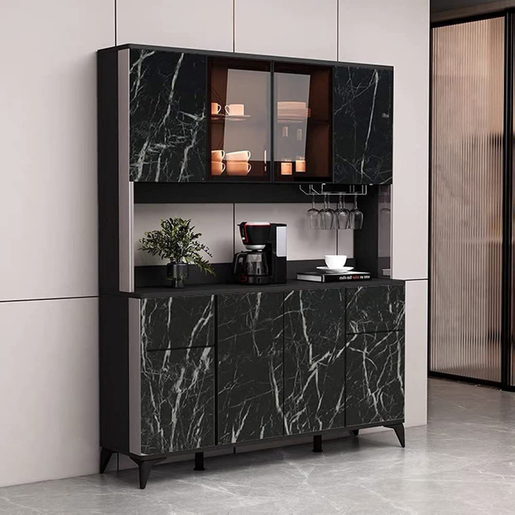 Modern Style Marble Pattern Wallpaper Waterproof Wall Decorative Film Self-adhesive For Kitchen Counter Furniture Decor